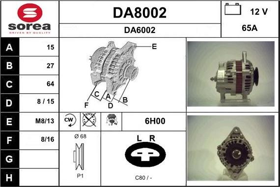 SNRA DA8002 - Alternateur cwaw.fr