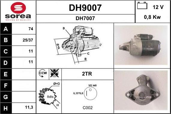 SNRA DH9007 - Démarreur cwaw.fr