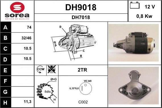 SNRA DH9018 - Démarreur cwaw.fr