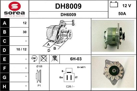 SNRA DH8009 - Alternateur cwaw.fr