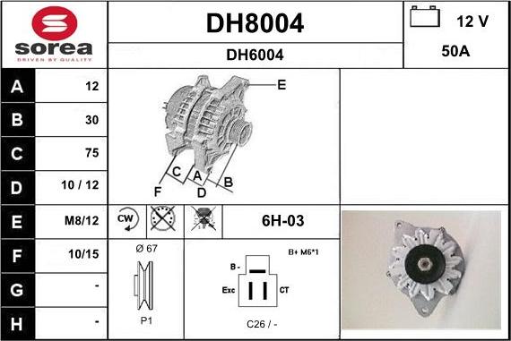 SNRA DH8004 - Alternateur cwaw.fr