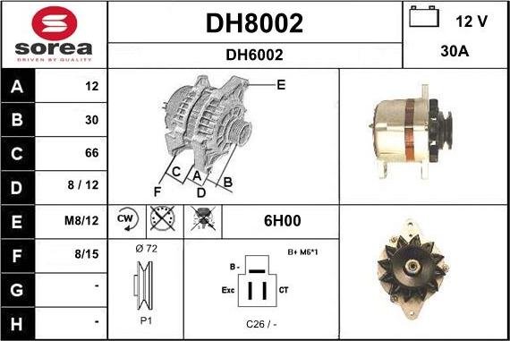 SNRA DH8002 - Alternateur cwaw.fr