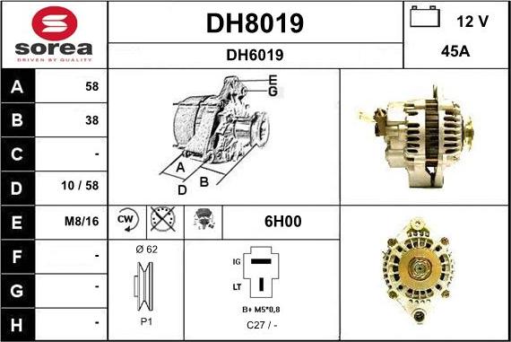 SNRA DH8019 - Alternateur cwaw.fr