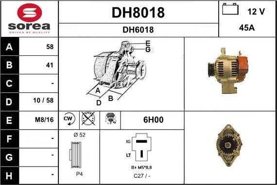 SNRA DH8018 - Alternateur cwaw.fr