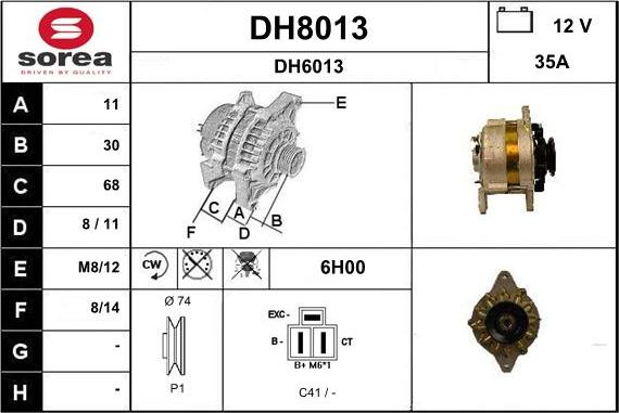 SNRA DH8013 - Alternateur cwaw.fr