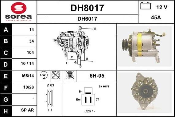 SNRA DH8017 - Alternateur cwaw.fr