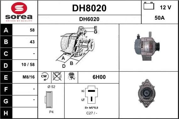 SNRA DH8020 - Alternateur cwaw.fr