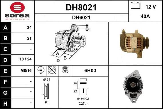 SNRA DH8021 - Alternateur cwaw.fr