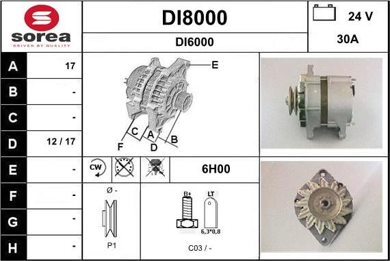 SNRA DI8000 - Alternateur cwaw.fr