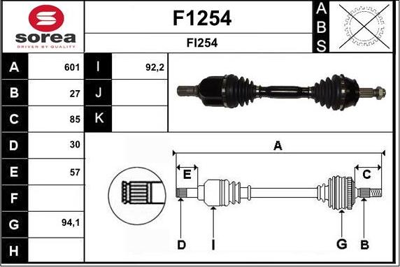 SNRA F1254 - Arbre de transmission cwaw.fr