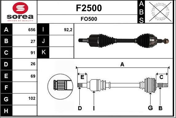 SNRA F2500 - Arbre de transmission cwaw.fr