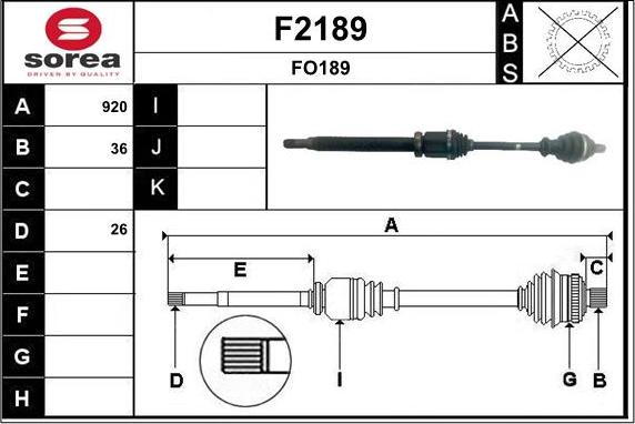 SNRA F2189 - Arbre de transmission cwaw.fr