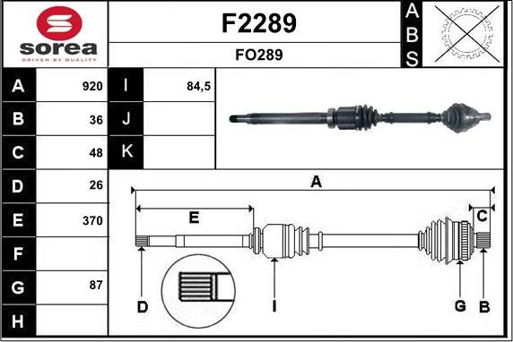 SNRA F2289 - Arbre de transmission cwaw.fr