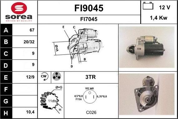 SNRA FI9045 - Démarreur cwaw.fr