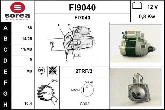 SNRA FI9040 - Démarreur cwaw.fr