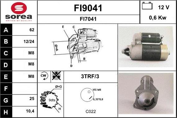 SNRA FI9041 - Démarreur cwaw.fr