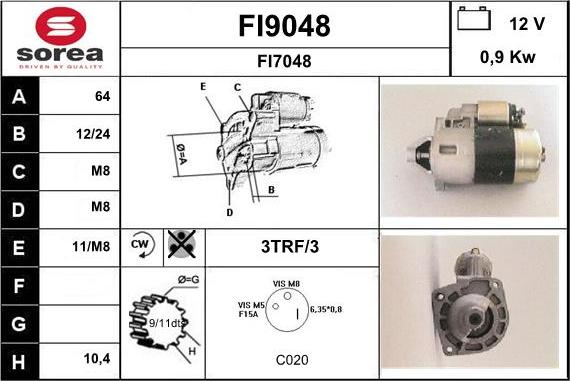 SNRA FI9048 - Démarreur cwaw.fr