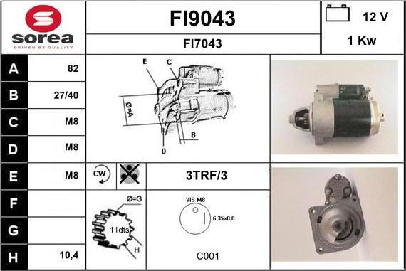 SNRA FI9043 - Démarreur cwaw.fr