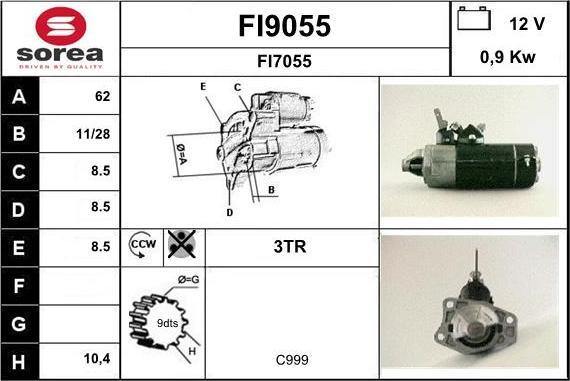 SNRA FI9055 - Démarreur cwaw.fr