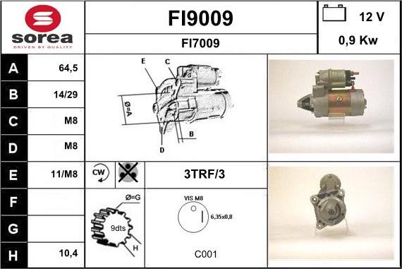 SNRA FI9009 - Démarreur cwaw.fr