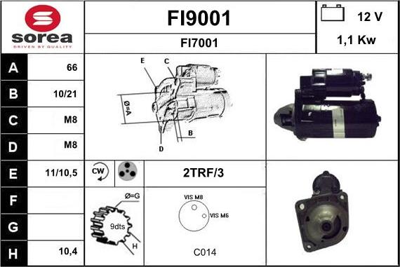 SNRA FI9001 - Démarreur cwaw.fr