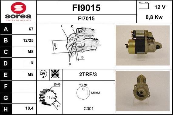 SNRA FI9015 - Démarreur cwaw.fr