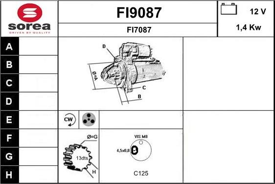 SNRA FI9087 - Démarreur cwaw.fr