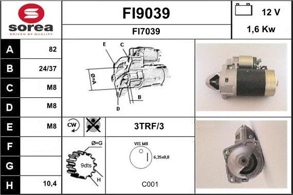 SNRA FI9039 - Démarreur cwaw.fr