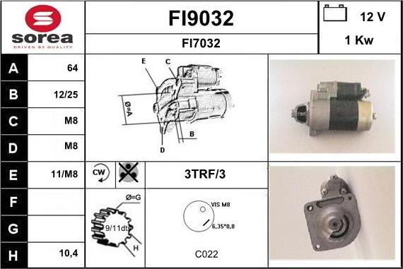 SNRA FI9032 - Démarreur cwaw.fr