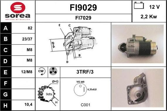 SNRA FI9029 - Démarreur cwaw.fr