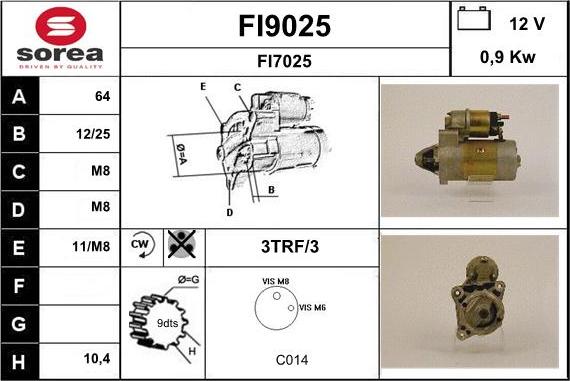 SNRA FI9025 - Démarreur cwaw.fr