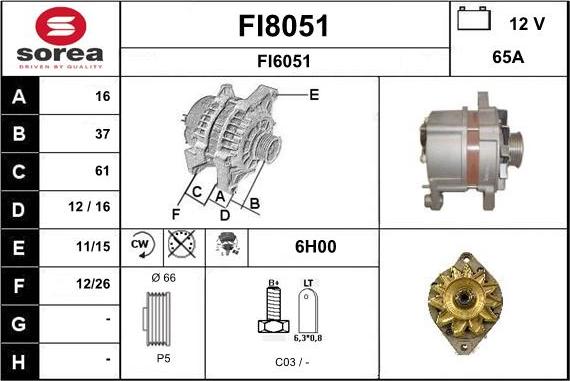 SNRA FI8051 - Alternateur cwaw.fr