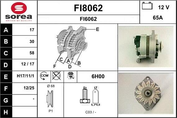 SNRA FI8062 - Alternateur cwaw.fr