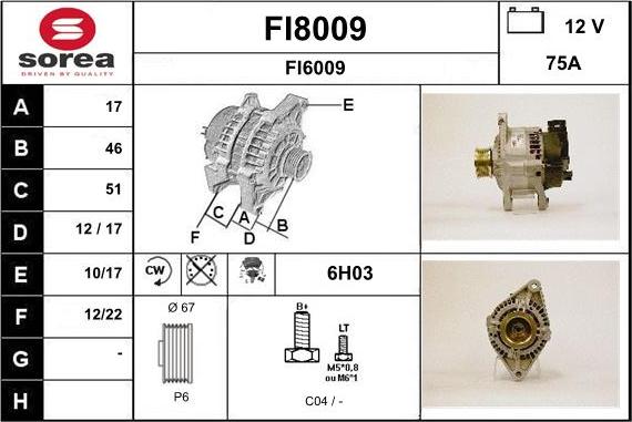 SNRA FI8009 - Alternateur cwaw.fr