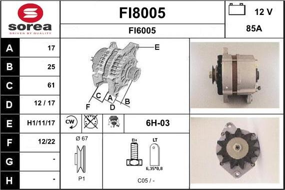 SNRA FI8005 - Alternateur cwaw.fr