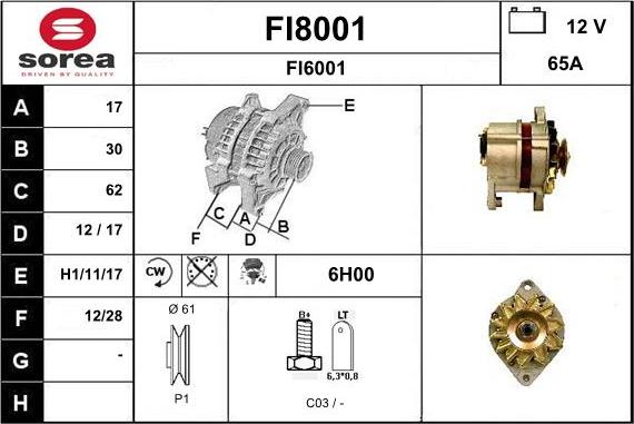 SNRA FI8001 - Alternateur cwaw.fr