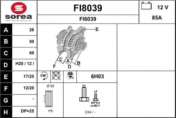 SNRA FI8039 - Alternateur cwaw.fr