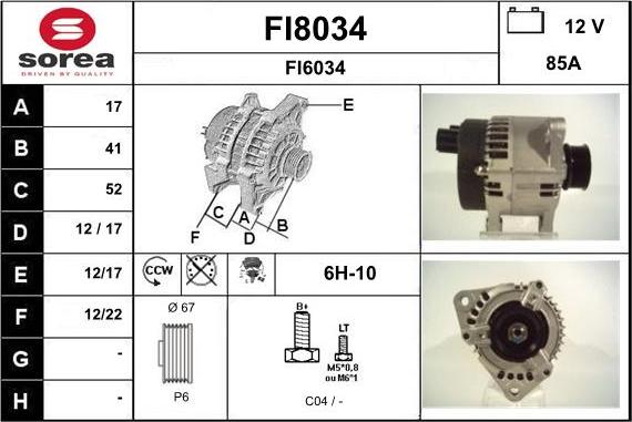 SNRA FI8034 - Alternateur cwaw.fr