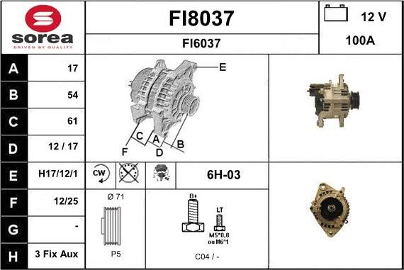 SNRA FI8037 - Alternateur cwaw.fr