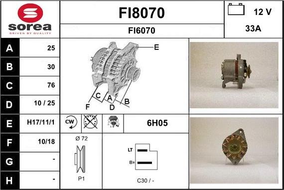 SNRA FI8070 - Alternateur cwaw.fr