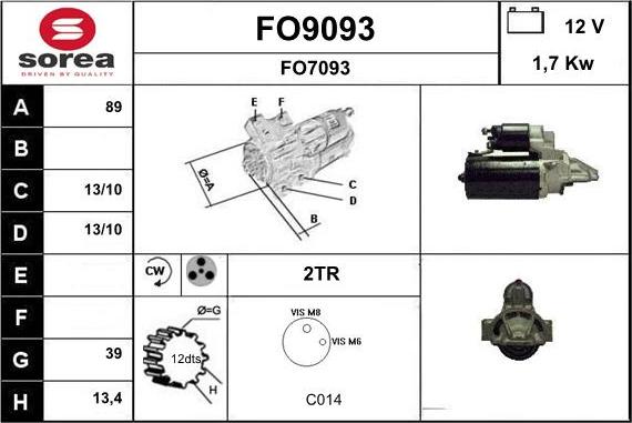 SNRA FO9093 - Démarreur cwaw.fr