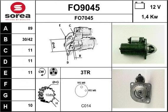 SNRA FO9045 - Démarreur cwaw.fr