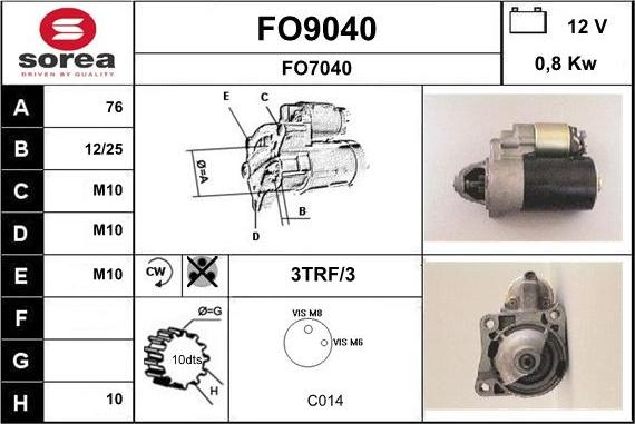 SNRA FO9040 - Démarreur cwaw.fr