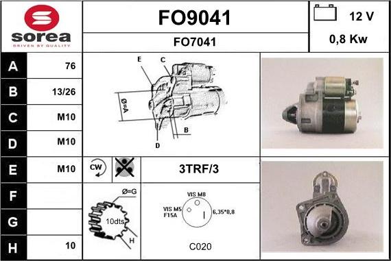 SNRA FO9041 - Démarreur cwaw.fr