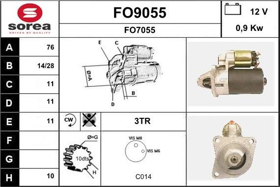 SNRA FO9055 - Démarreur cwaw.fr