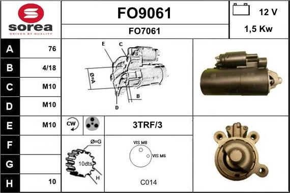 SNRA FO9061 - Démarreur cwaw.fr