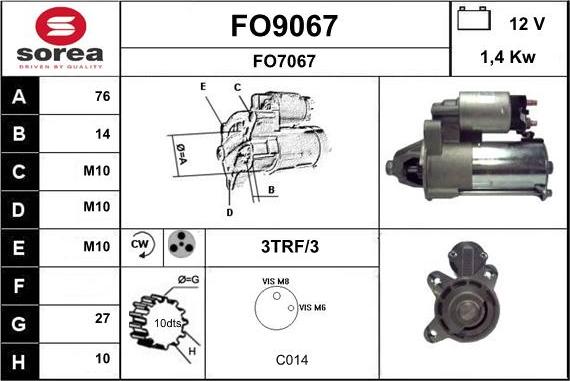 SNRA FO9067 - Démarreur cwaw.fr