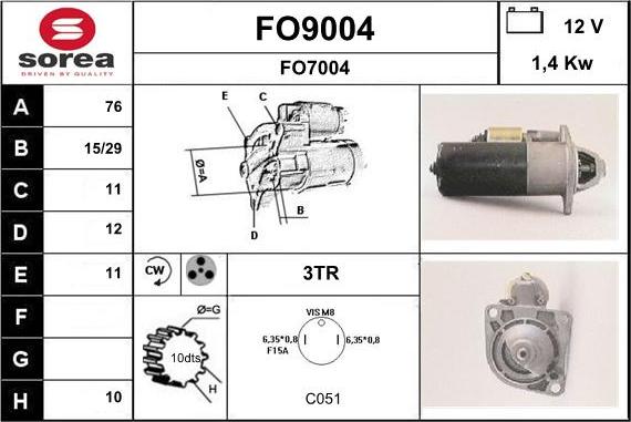 SNRA FO9004 - Démarreur cwaw.fr