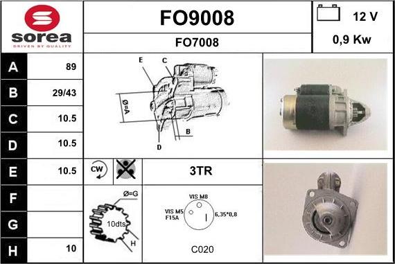 SNRA FO9008 - Démarreur cwaw.fr