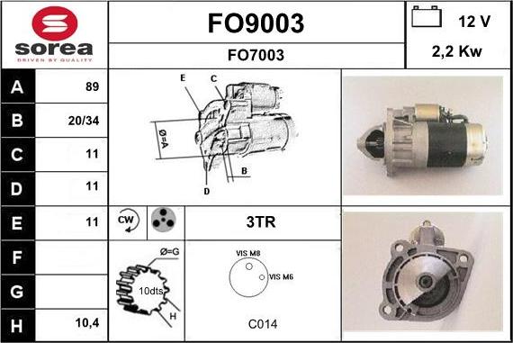 SNRA FO9003 - Démarreur cwaw.fr